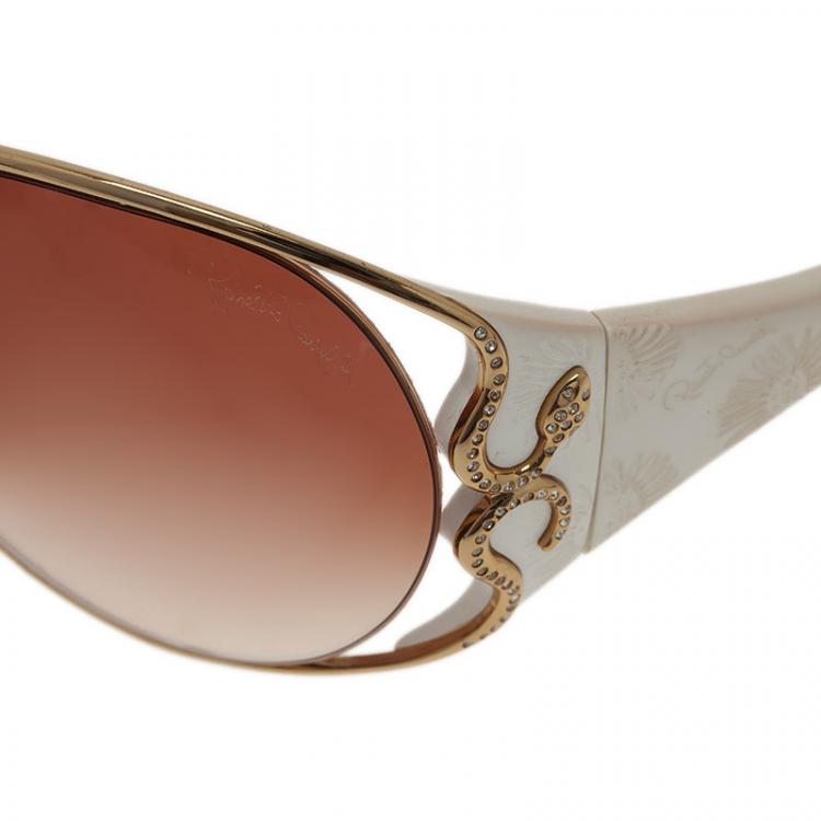 Pre Owned Roberto Cavalli Cream Tiro Sunglasses
