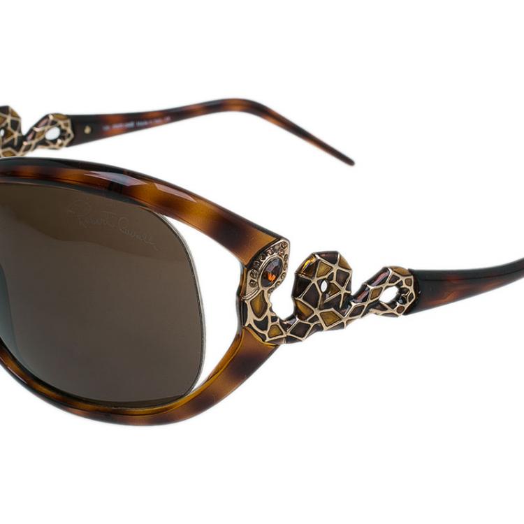 Pre Owned Roberto Cavalli Tortoise Tespi Sunglasses 