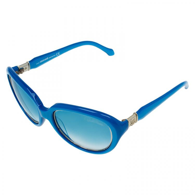 Pre Owned Roberto Cavalli Blue Acqua Cat Eye Sunglasses