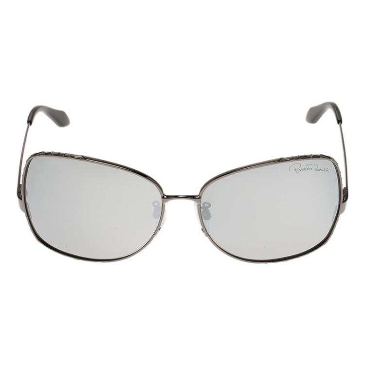 مملوكة مسبقًا Roberto Cavalli Black Menta Square Sunglasses