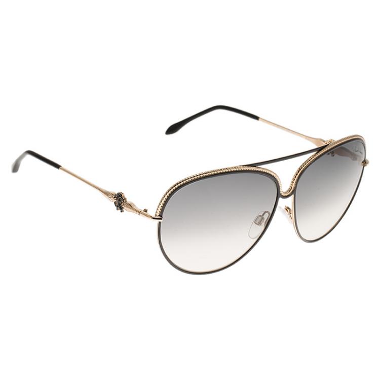 Pre Owned Roberto Cavalli Black and Gold Tureia Sunglasses