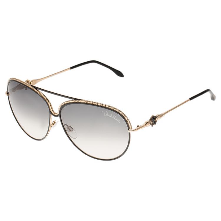 Pre Owned Roberto Cavalli Black and Gold Tureia Sunglasses