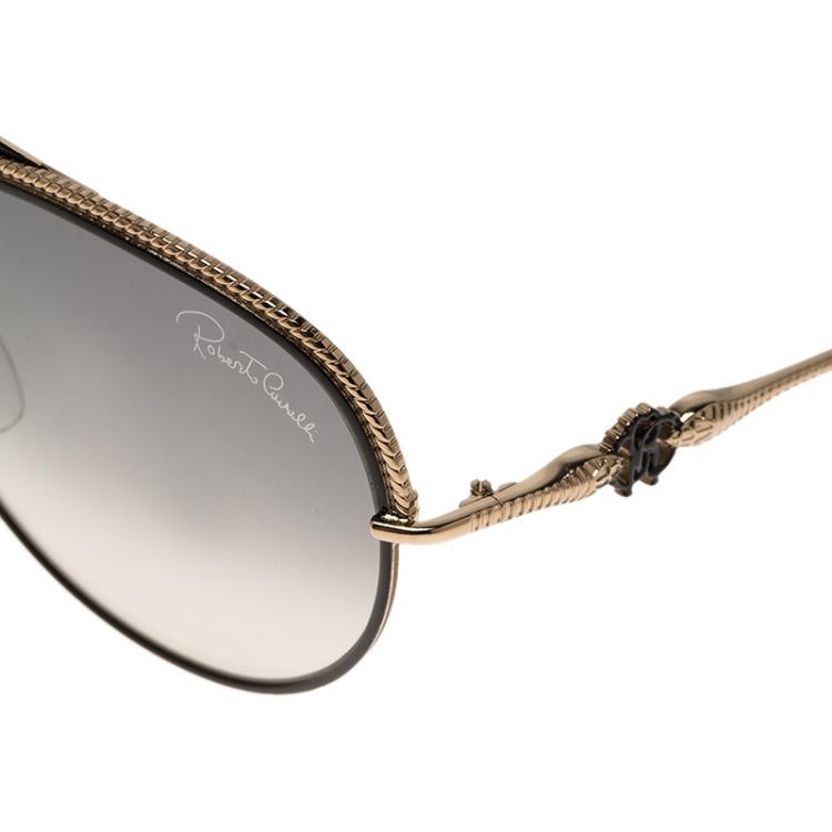 Pre Owned Roberto Cavalli Black and Gold Tureia Sunglasses