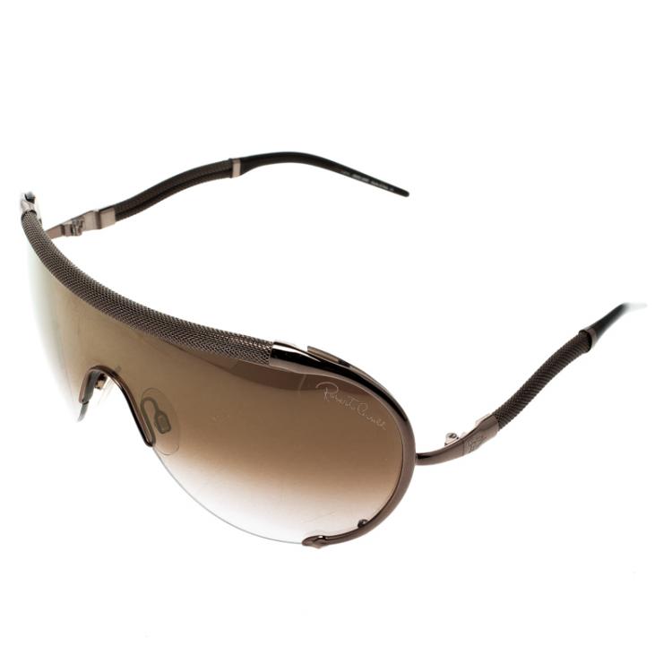 Pre Owned Roberto Cavalli Bronze 391S Eva Shield Sunglasses