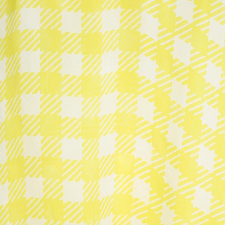 Pre Owned Roberto Cavalli Yellow Printed Silk Tiered Strapless Dress M