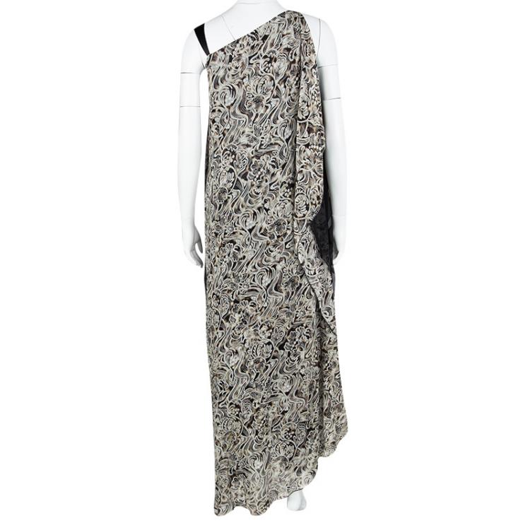 Pre Owned Roberto Cavalli Multicolor Printed Silk Sleeveless Wrap Dress M
