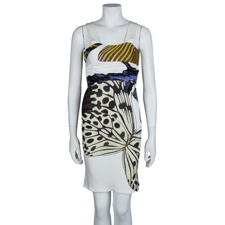Pre Owned Roberto Cavalli Multicolor Printed Knit Animal Print Dress S
