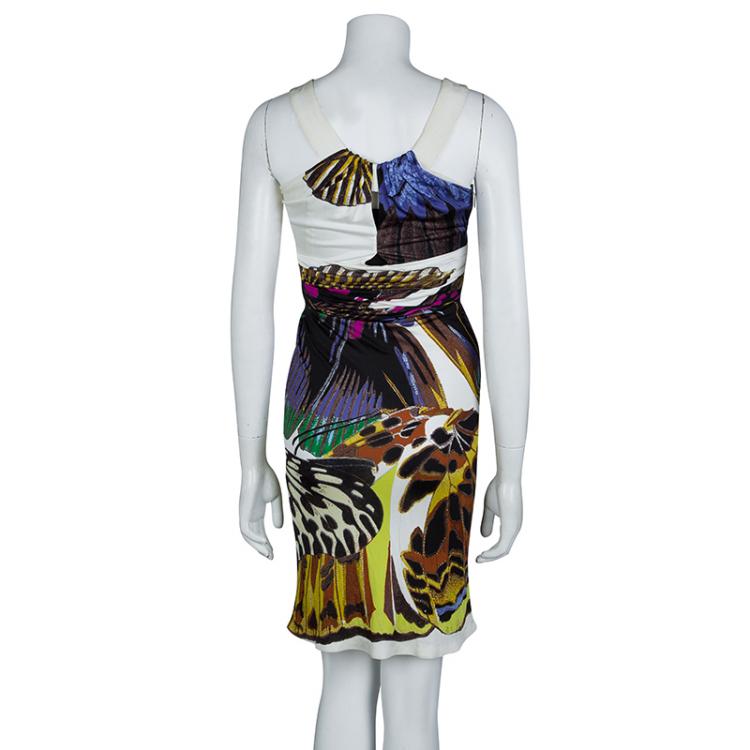 Pre Owned Roberto Cavalli Multicolor Printed Knit Animal Print Dress S