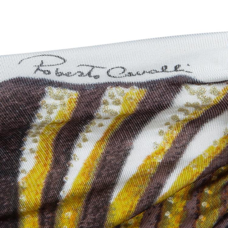 Pre Owned Roberto Cavalli Multicolor Printed Knit Animal Print Dress S