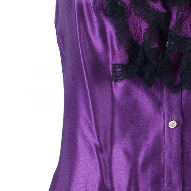 Pre Owned Roberto Cavalli Purple Sleeveless Top M