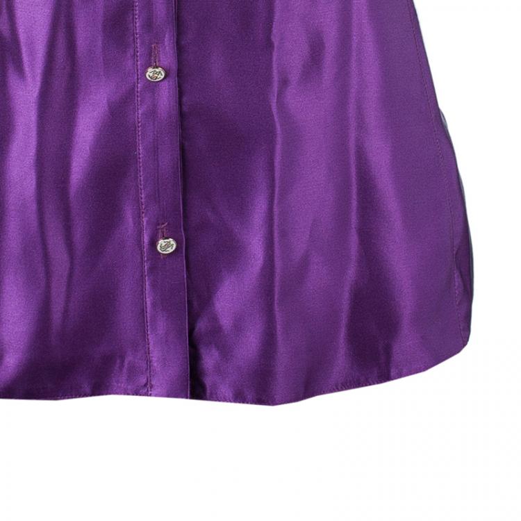 Pre Owned Roberto Cavalli Purple Sleeveless Top M