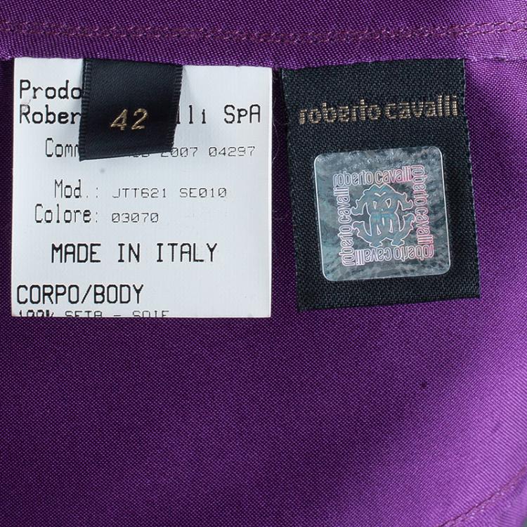 Pre Owned Roberto Cavalli Purple Sleeveless Top M
