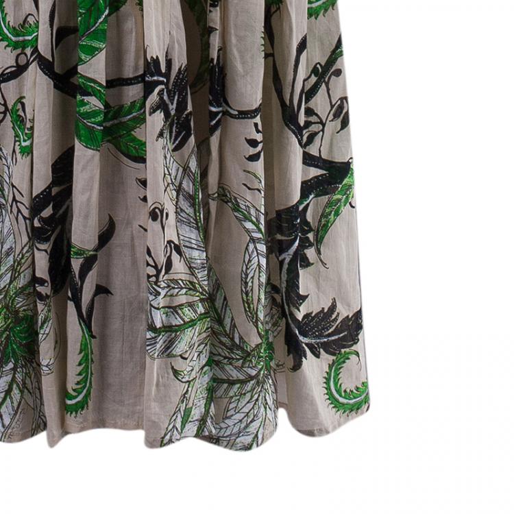 Pre Owned Roberto Cavalli Cotton Tiered Maxi Dress M