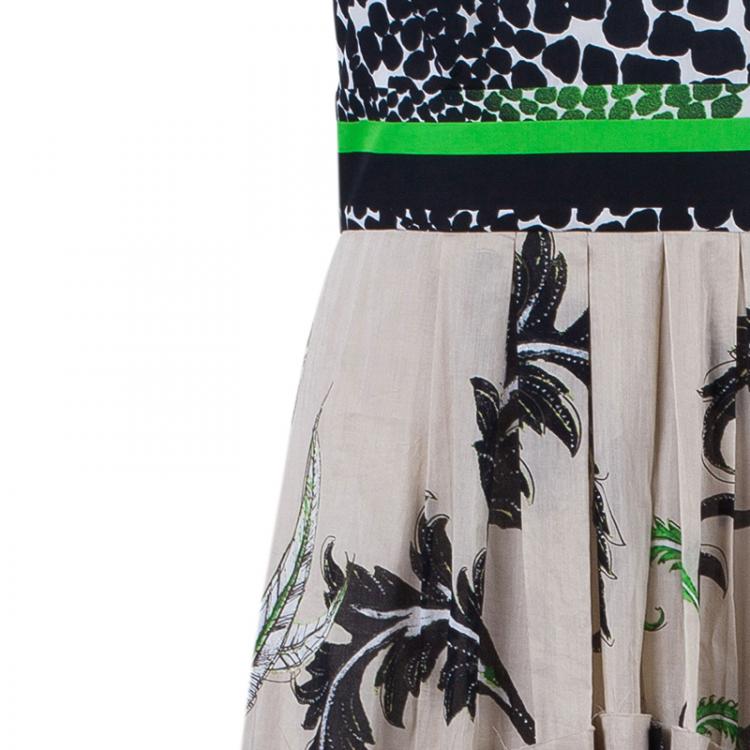 Pre Owned Roberto Cavalli Cotton Tiered Maxi Dress M