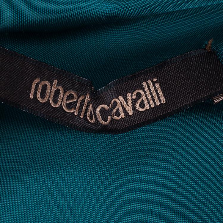 Pre Owned Roberto Cavalli Blue Halterneck Dress S