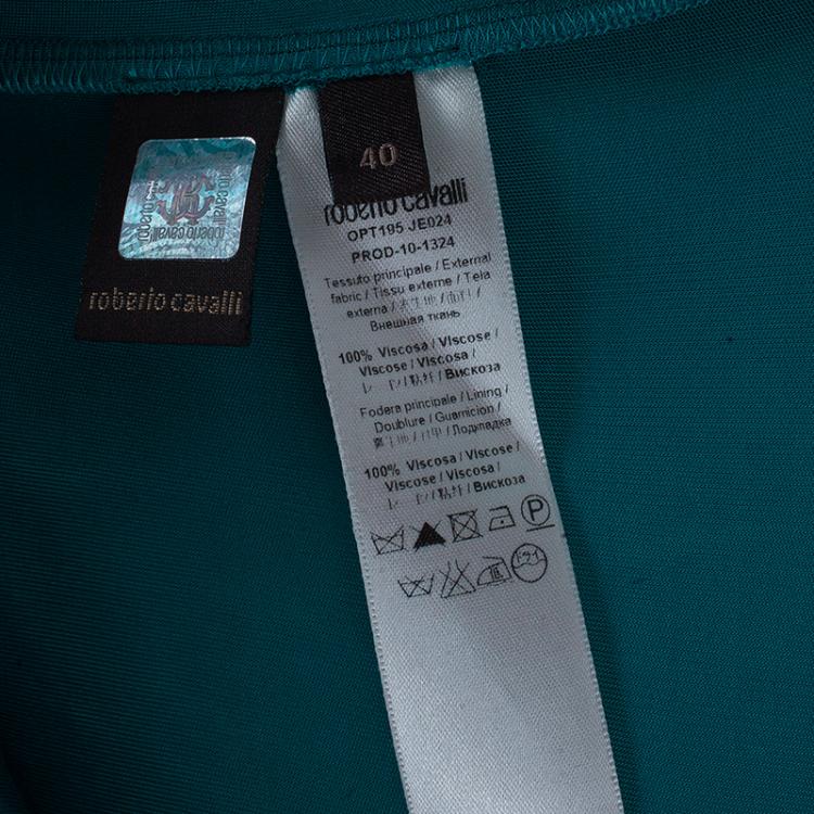 Pre Owned Roberto Cavalli Blue Halterneck Dress S
