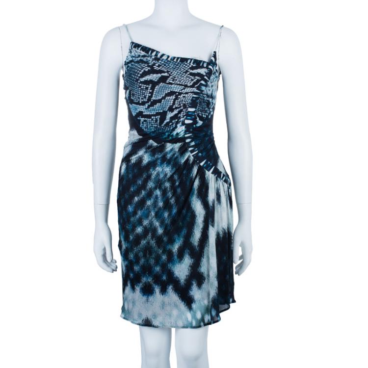 Pre Owned Roberto Cavalli Reptile Print Dress M