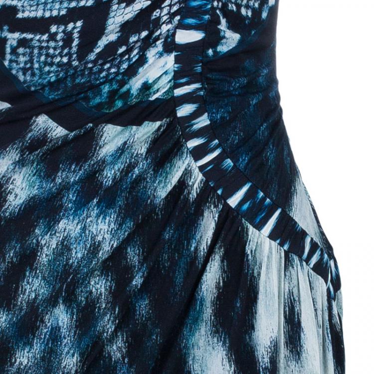 Pre Owned Roberto Cavalli Reptile Print Dress M