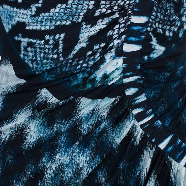 Pre Owned Roberto Cavalli Reptile Print Dress M