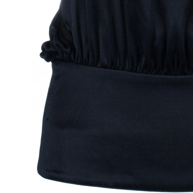 Pre Owned Roberto Cavalli Black Gold Detail Top S