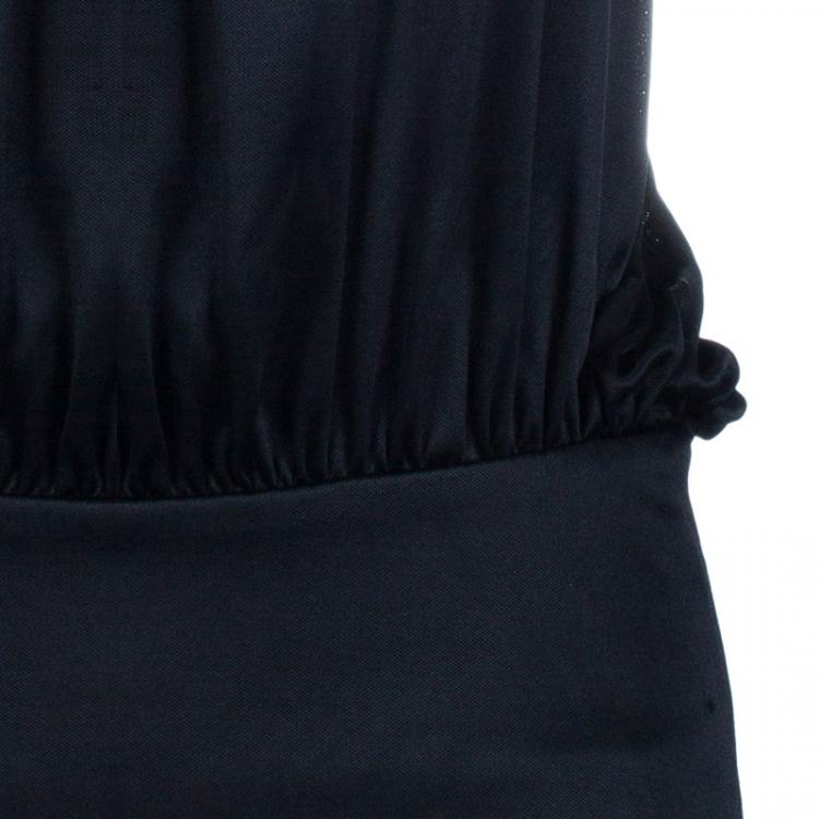 Pre Owned Roberto Cavalli Black Gold Detail Top S