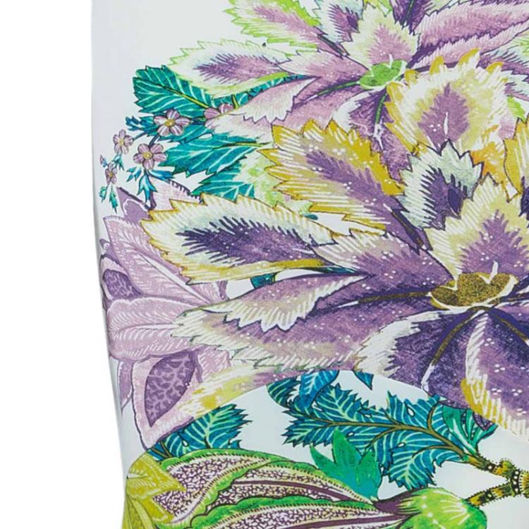 Pre Owned Roberto Cavalli White Floral Print Gown S
