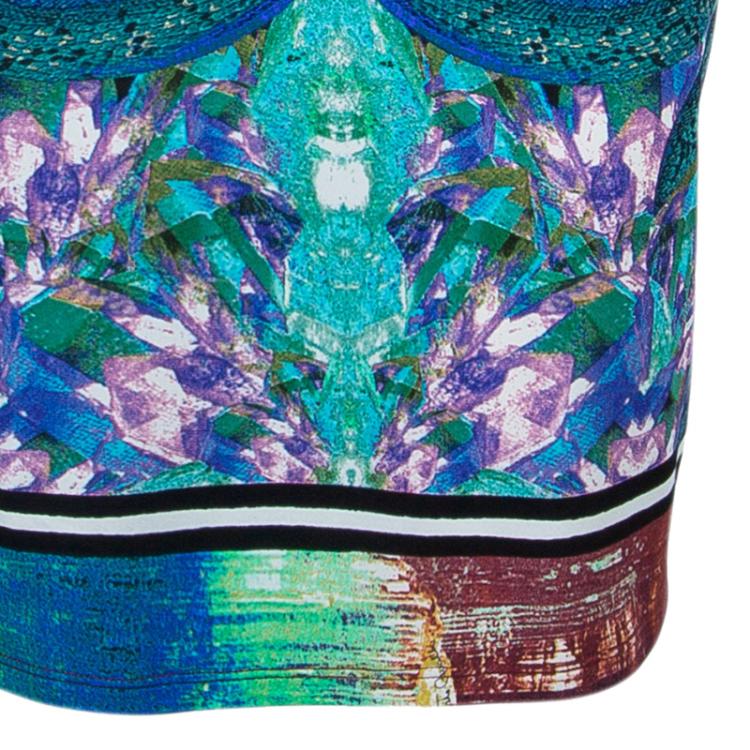 Pre Owned Roberto Cavalli Multicolor Print Sleeveless Dress L 