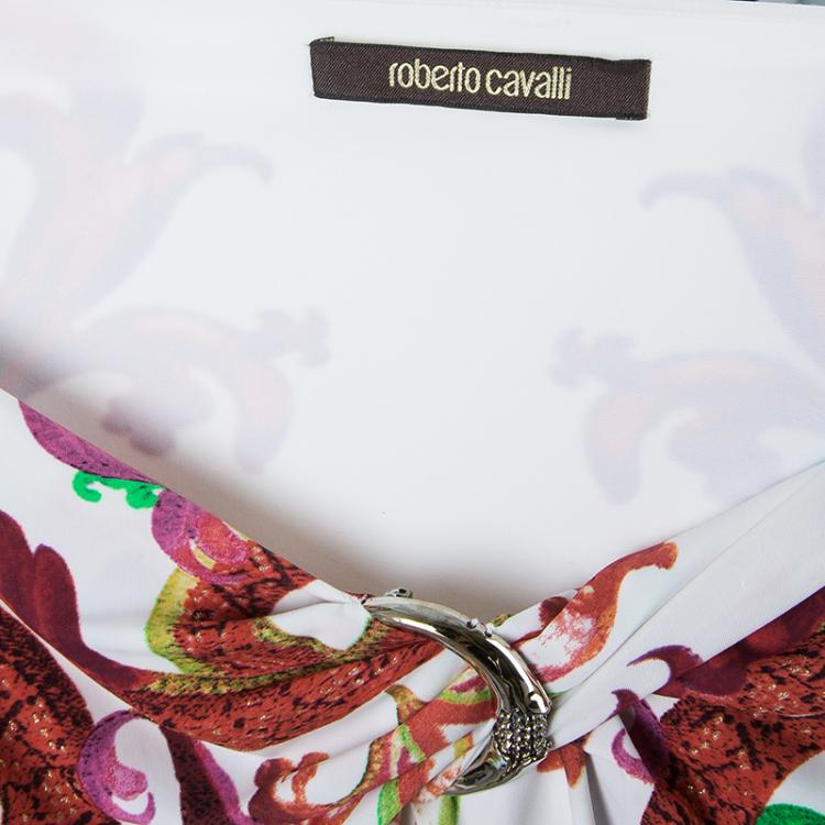 Pre Owned Roberto Cavalli Multicolor Print Sleeveless Dress L 