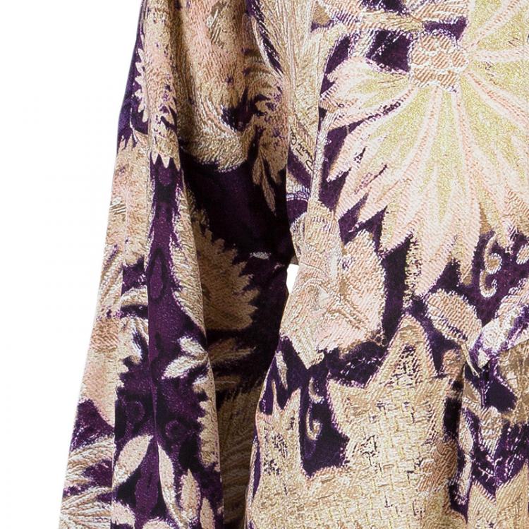 Pre Owned Roberto Cavalli Chiffon Oversized Silk Printed Top M