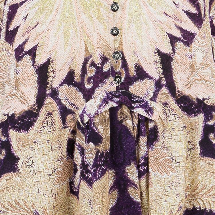 Pre Owned Roberto Cavalli Chiffon Oversized Silk Printed Top M