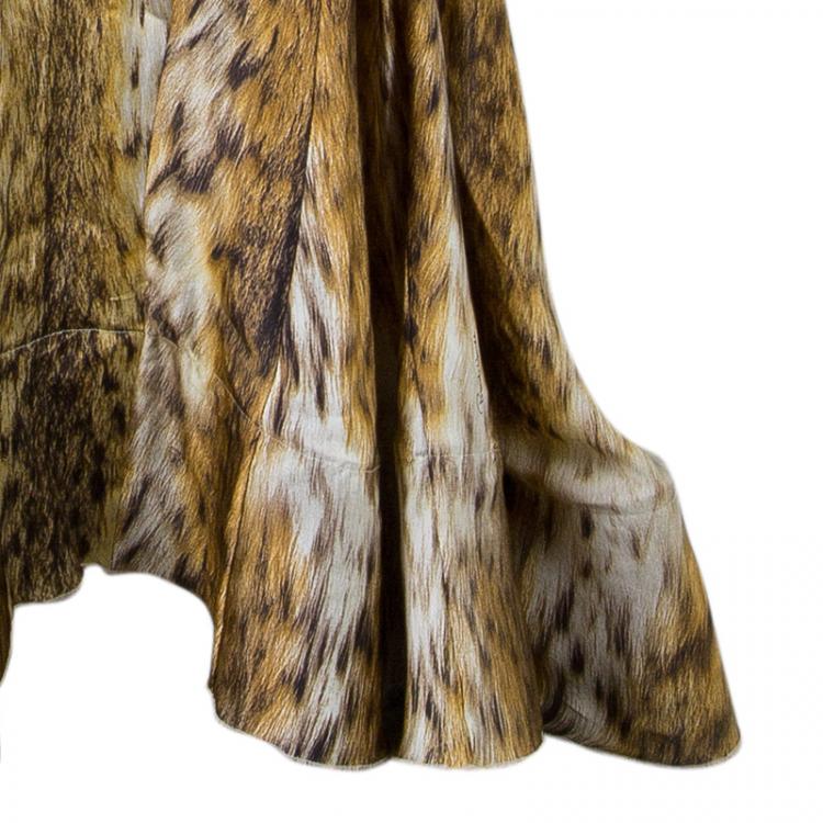 Pre Owned Roberto Cavalli Animal Print Maxi Dress M