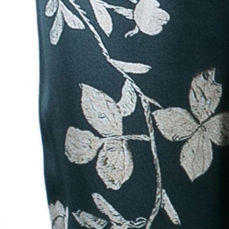 Pre Owned Roberto Cavalli Floral Print Silk Flare Pants S