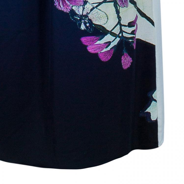 Pre Owned Roberto Cavalli Floral Printed Stretch Maxi Dress S