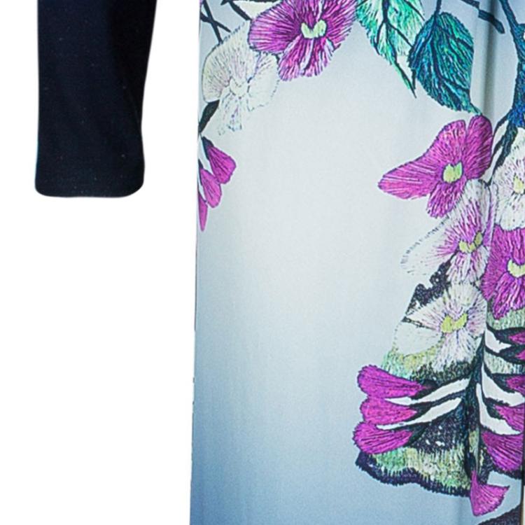Pre Owned Roberto Cavalli Floral Printed Stretch Maxi Dress S