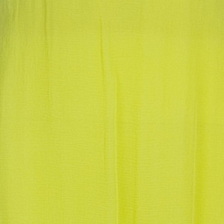 Pre Owned Roberto Cavalli Yellow Chiffon Strapless Gown  S