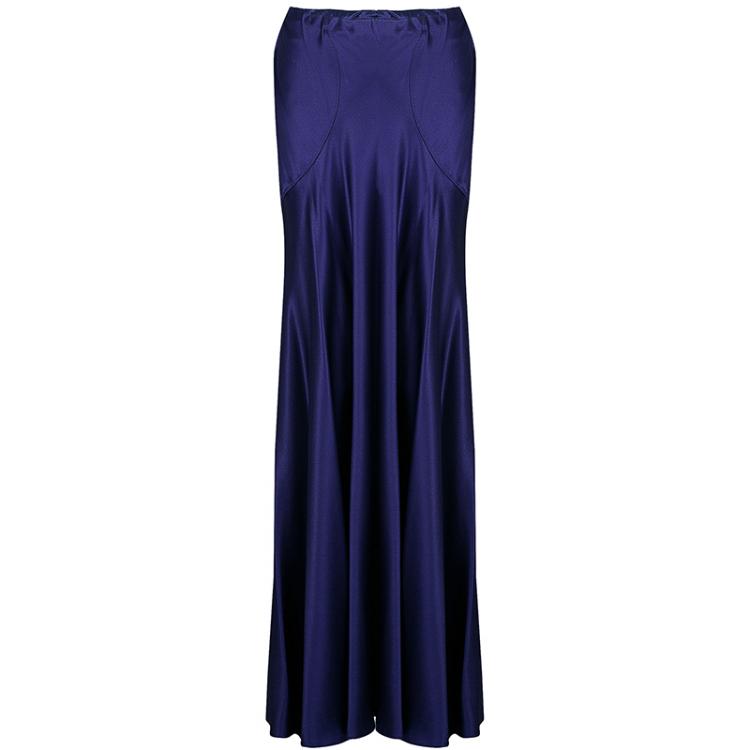 Pre Owned Roberto Cavalli Purple Silk Long Skirt M