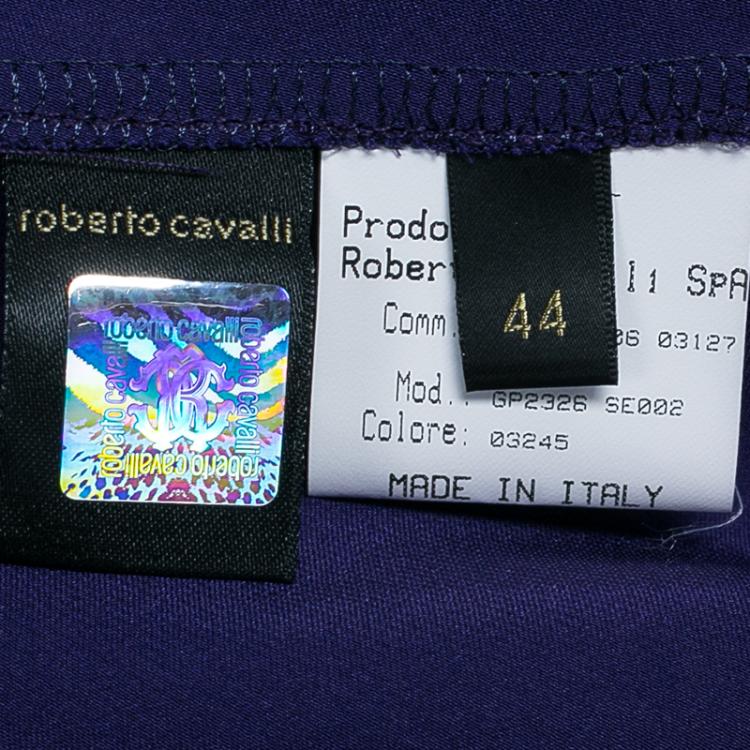 Pre Owned Roberto Cavalli Purple Silk Long Skirt M