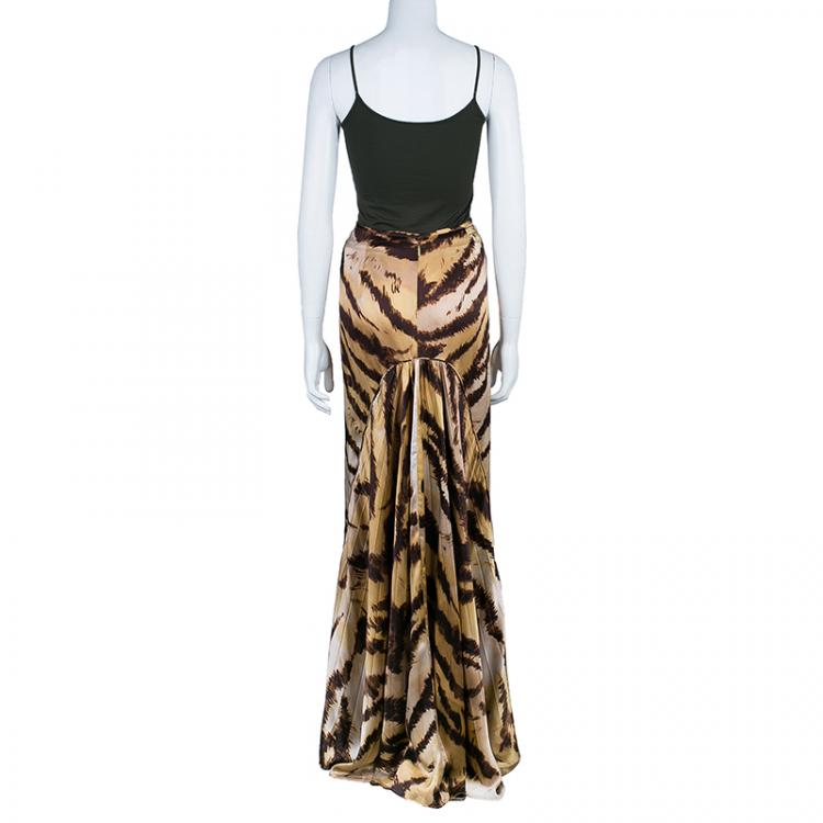 Pre Owned Roberto Cavalli Animal Print Maxi Skirt L