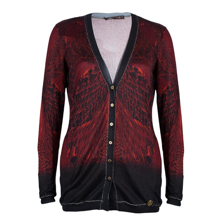 Pre Owned Roberto Cavalli Multicolor Knit Cardigan S