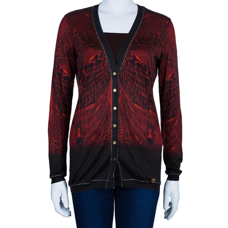 Pre Owned Roberto Cavalli Multicolor Knit Cardigan S
