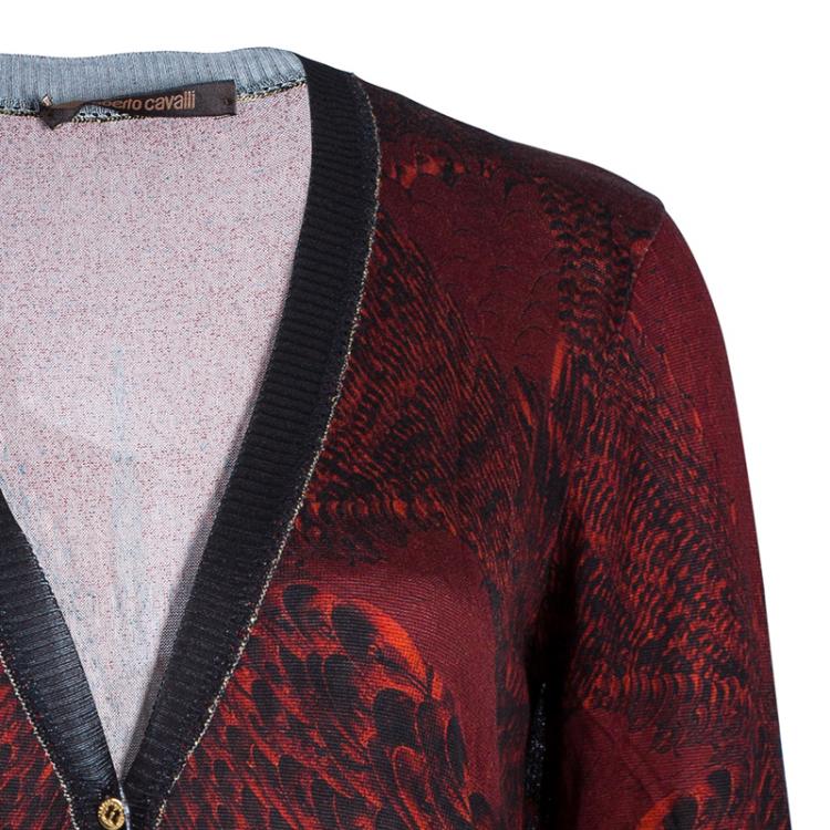 Pre Owned Roberto Cavalli Multicolor Knit Cardigan S