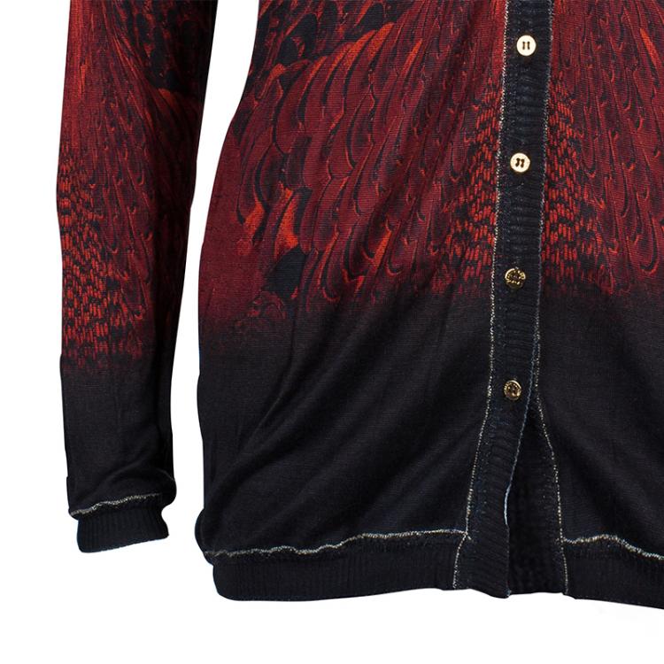 Pre Owned Roberto Cavalli Multicolor Knit Cardigan S