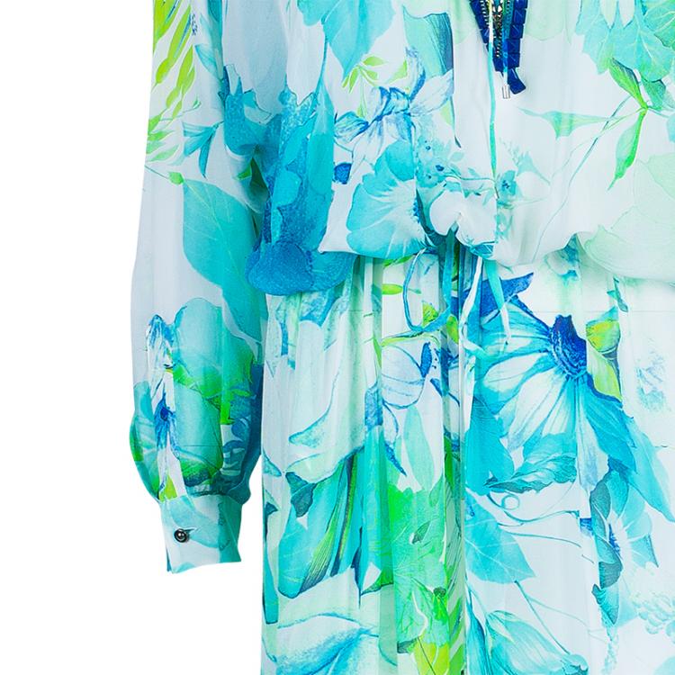 Pre Owned Roberto Cavalli Tropical Print Embellished Kaftan Dress S