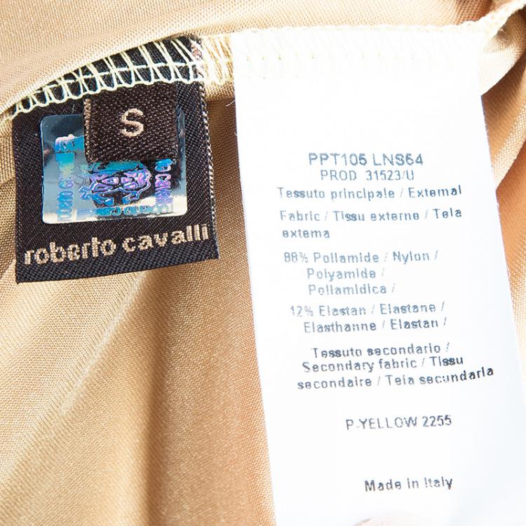 Pre Owned Roberto Cavalli Beige Jersey Gown S