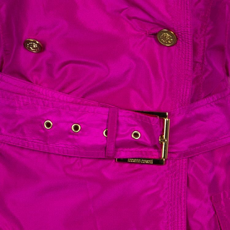 Pre Owned Roberto Cavalli Pink Silk Coat M