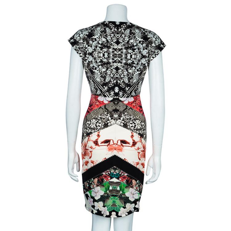 Pre Owned Roberto Cavalli Floral Jersey Dress M