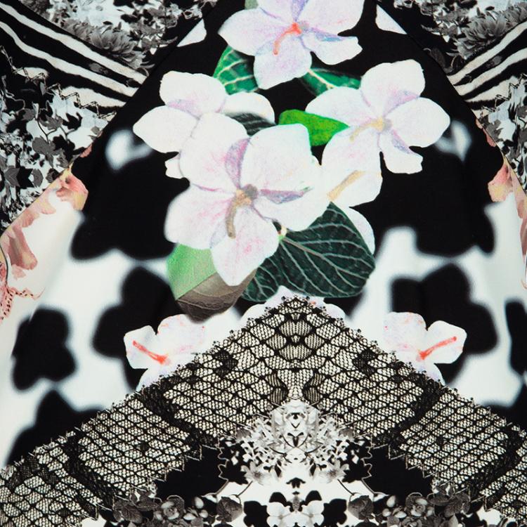 Pre Owned Roberto Cavalli Floral Jersey Dress M