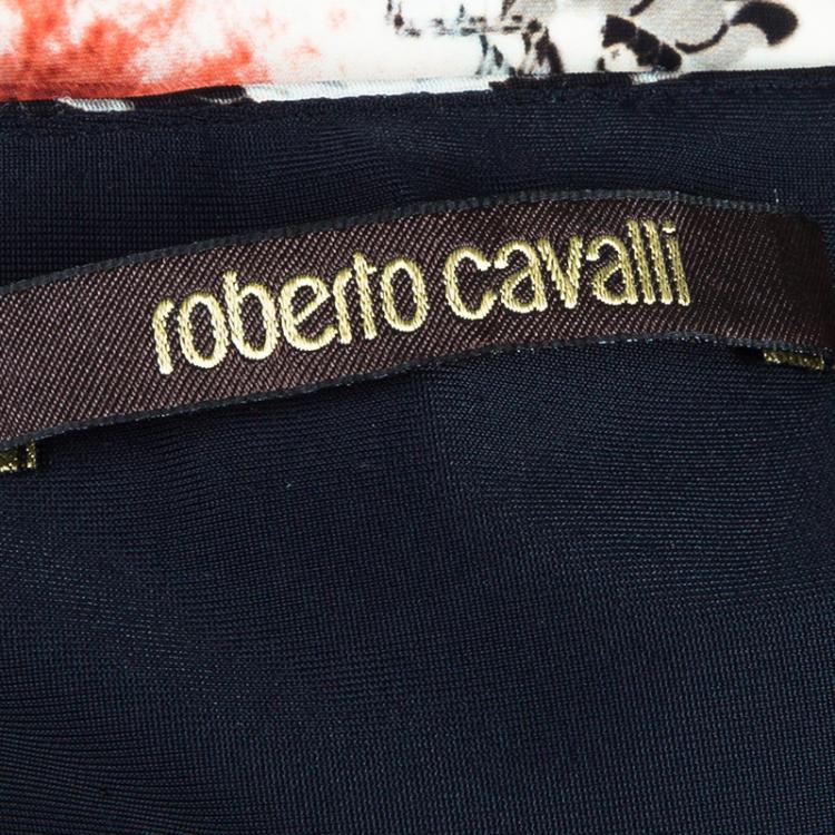 Pre Owned Roberto Cavalli Floral Jersey Dress M