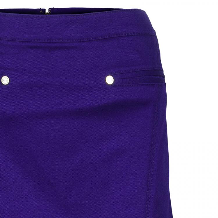 مملوكة مسبقًا Roberto Cavalli Purple A-Line Maxi Skirt M