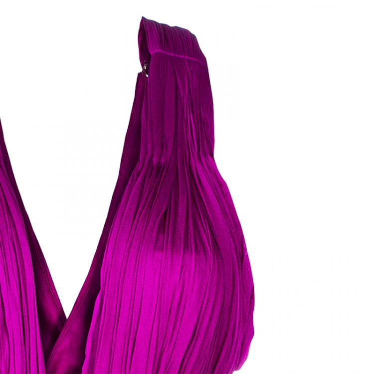 Pre Owned Roberto Cavalli Purple Maxi Dress L